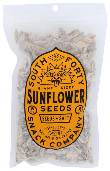 SOUTH 40 SNACKS Giant Sunflower Seeds with Salt, 8 Ounce, Pack of 1