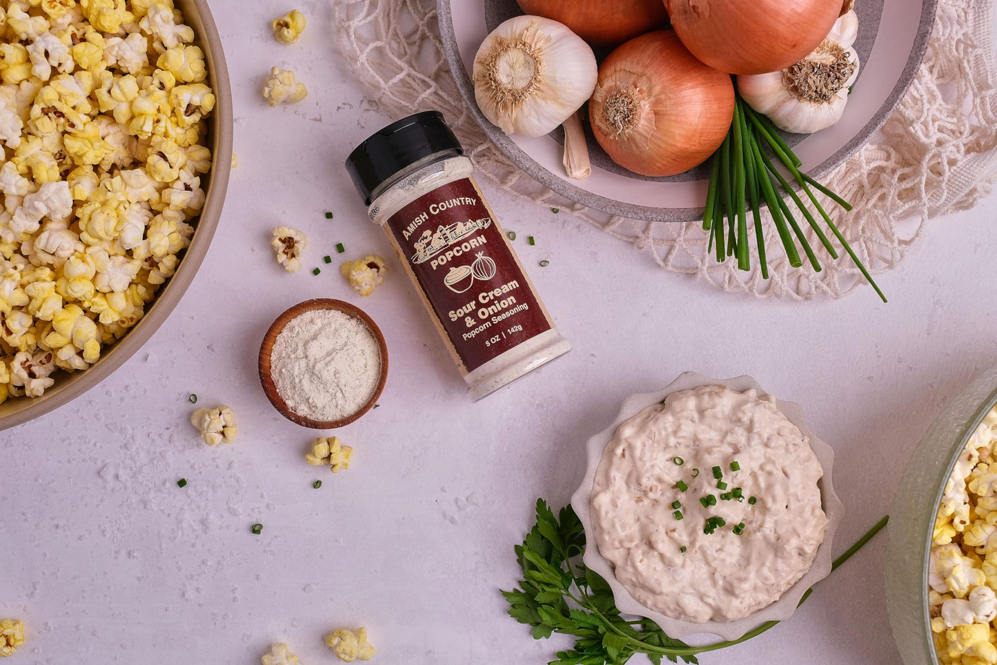 Amish Country Popcorn | Sour Cream and Onion Popcorn Seasoning - 5 oz | Old Fashioned, Non-GMO and Gluten Free (5 oz)