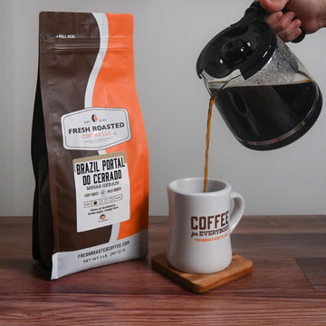 Fresh Roasted Coffee, Brazil Minas Gerais, 2 Lb (32 Oz), Light Roast, Kosher, Whole Bean