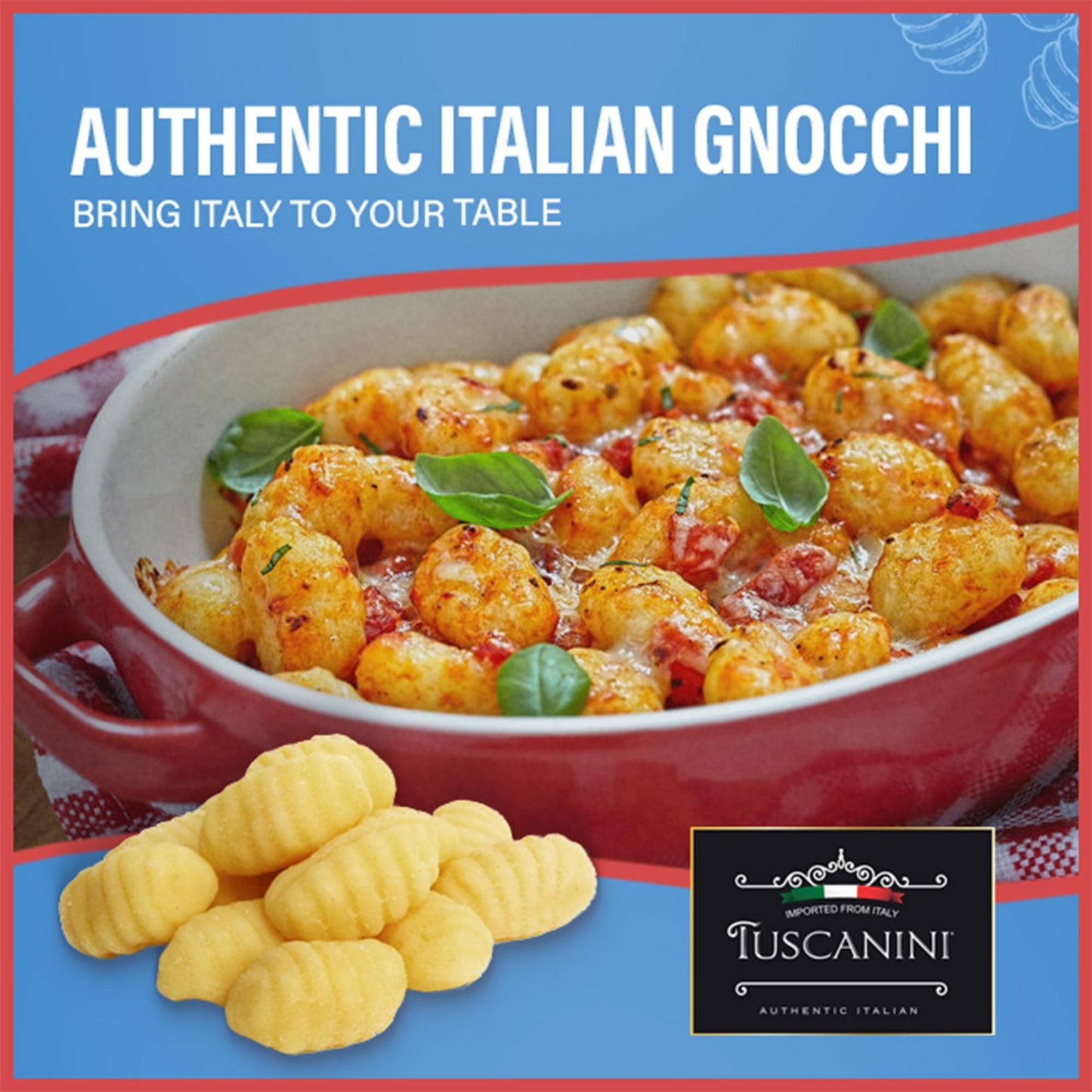 Tuscanini Classic Italian Potato Gnocchi 16oz (3 Pack) | Imported from Italy, Low Fat, Potato Dumpling, Ready in Minutes