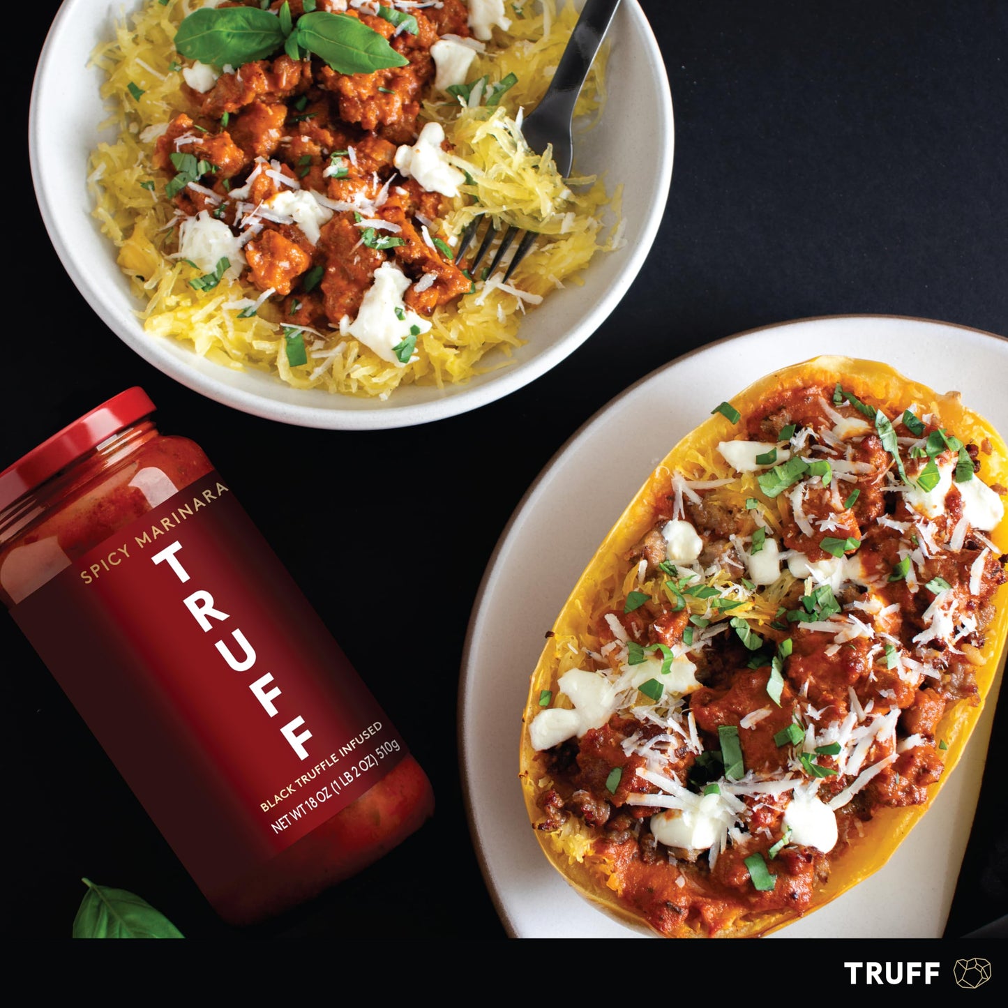 TRUFF Pasta Sauce, Black Truffle Spicy Marinara | Tomato Sauce for Pasta, Pizza, and More | Non-GMO, Vegan, Pack of 2 (Spicy Mar