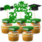 Ephlyn Graduation Cupcake Toppers, 36 Pcs, Glitter Class of 2025, Diploma & Cap Picks, Green