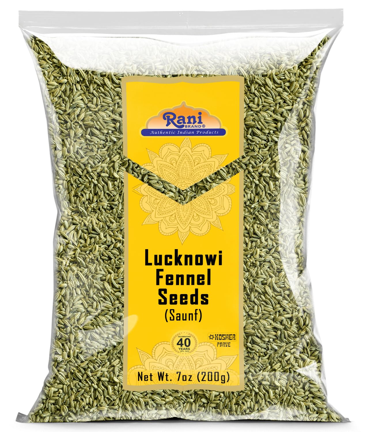 Rani Fennel Lucknowi Seeds Whole Spice, 7oz (200g), All Natural, Gluten Friendly, Non-GMO, Vegan, Indian Origin