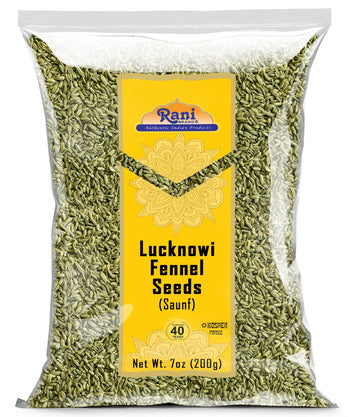 Rani Fennel Lucknowi Seeds Whole Spice, 7oz (200g), All Natural, Gluten Friendly, Non-GMO, Vegan, Indian Origin