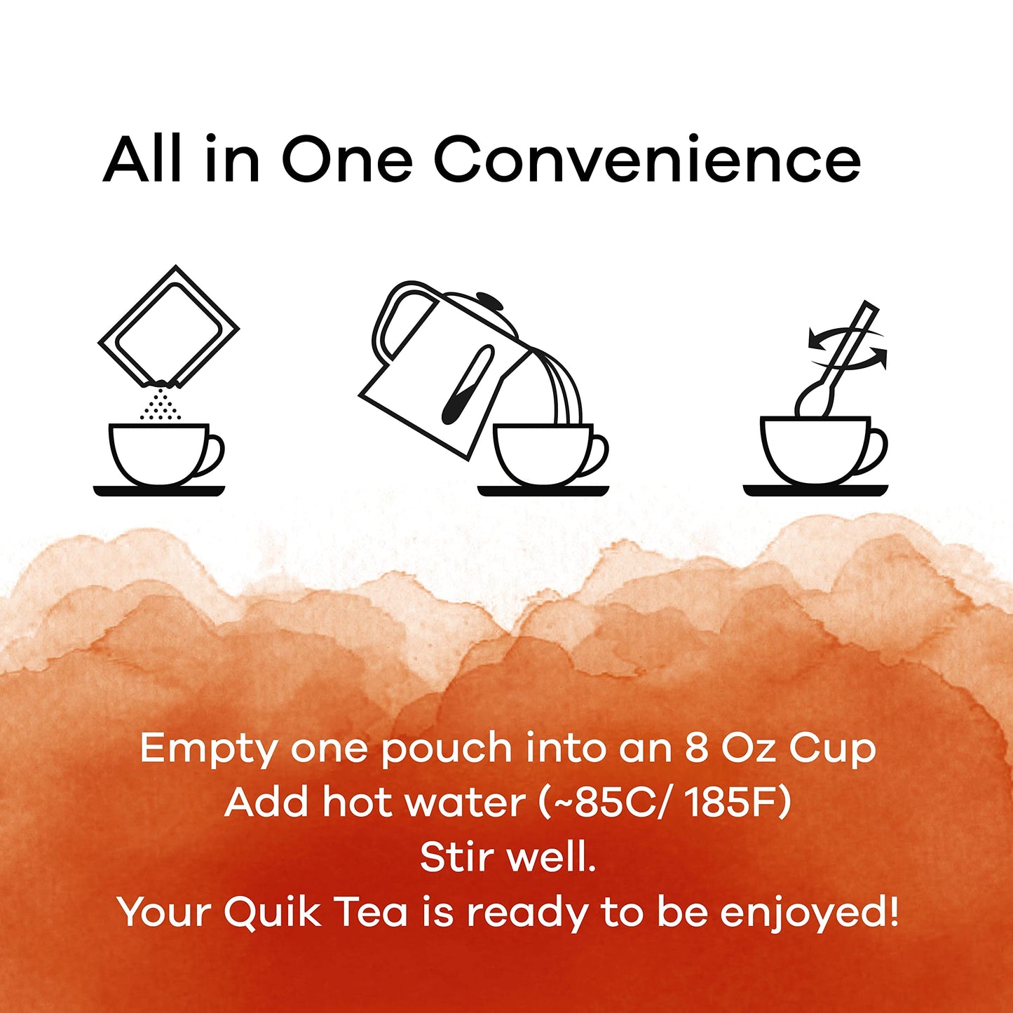 QuikTea Ginger Instant Chai Tea Latte - 20 Count Single Box - All Natural & Preservative Free