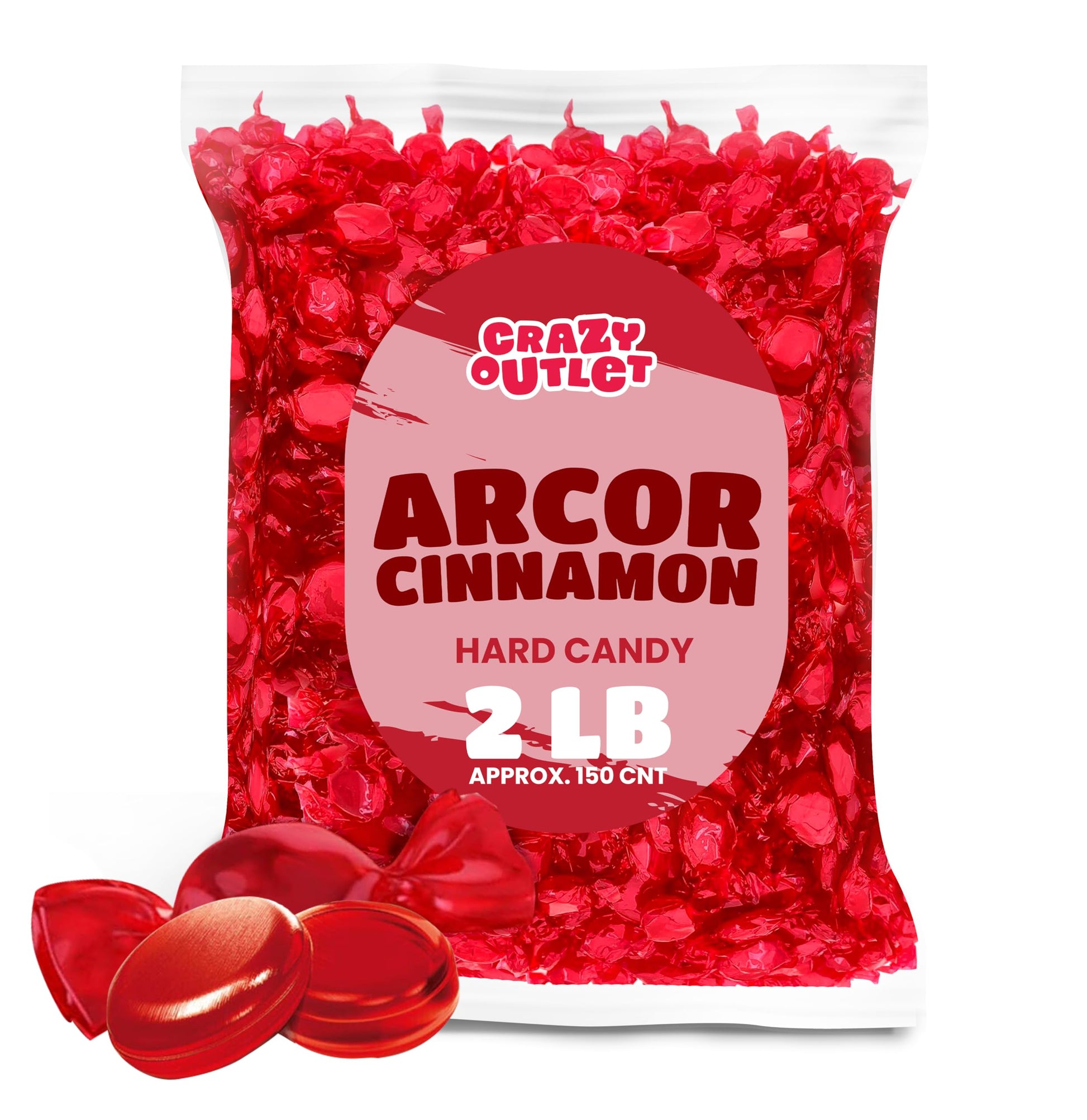 Arcor Cinnamon Hard Candy, Spicy Red Sweets - Bulk Pack 2 Pounds (About 150 Count)