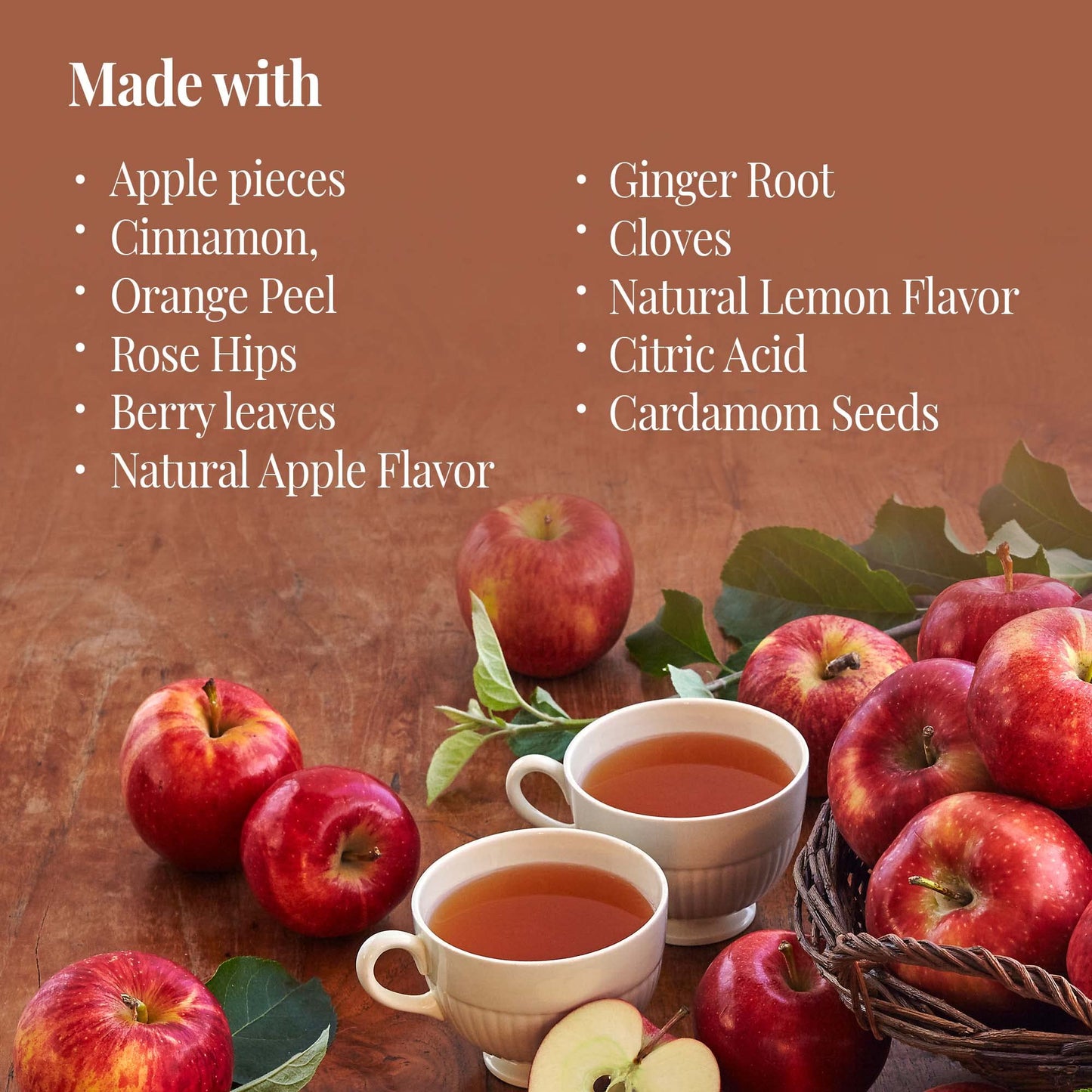 The Republic of Tea Hot Apple Cider Tea, Herbal Blend, Caffeine-Free, 36 Tea Bags, Tin, Model 0742676403050