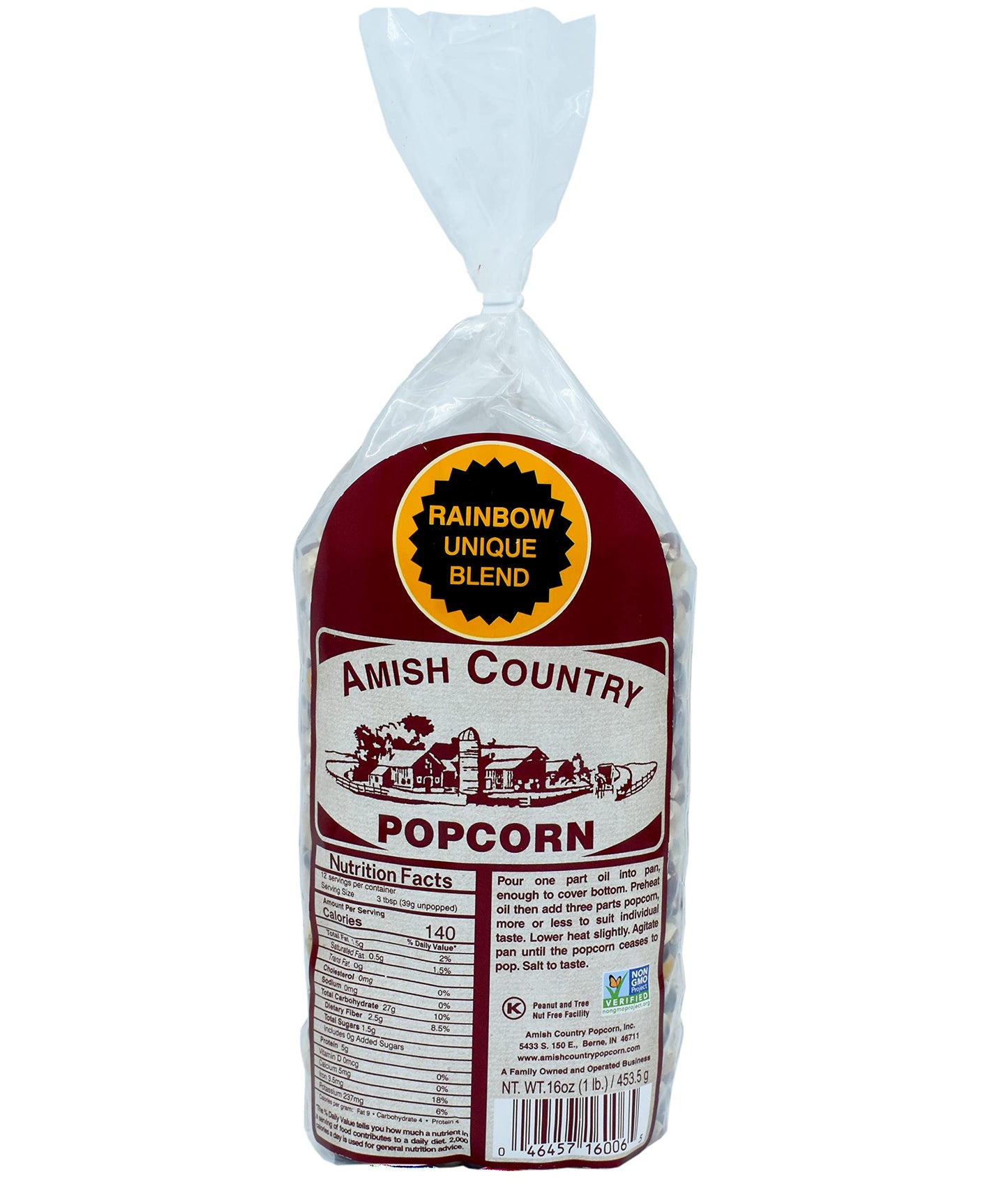 Amish Country Popcorn | 1 Lb Bag | Rainbow Popcorn Kernels | Old Fashioned, Non-Gmo And Gluten Free (Rainbow - 1 Lb Bag)