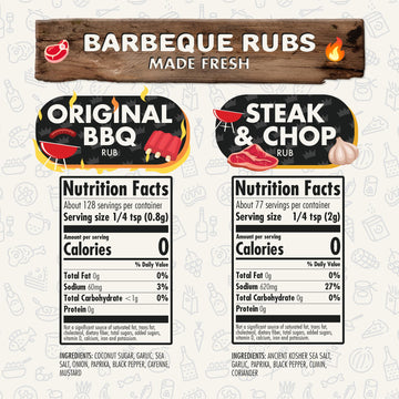Flavor God Rubs Combo Pack - Dry Rub Seasoning Gift Set, 4 Pack - Original BBQ, Jamaican Jerk, Honey BBQ, Low Sodium