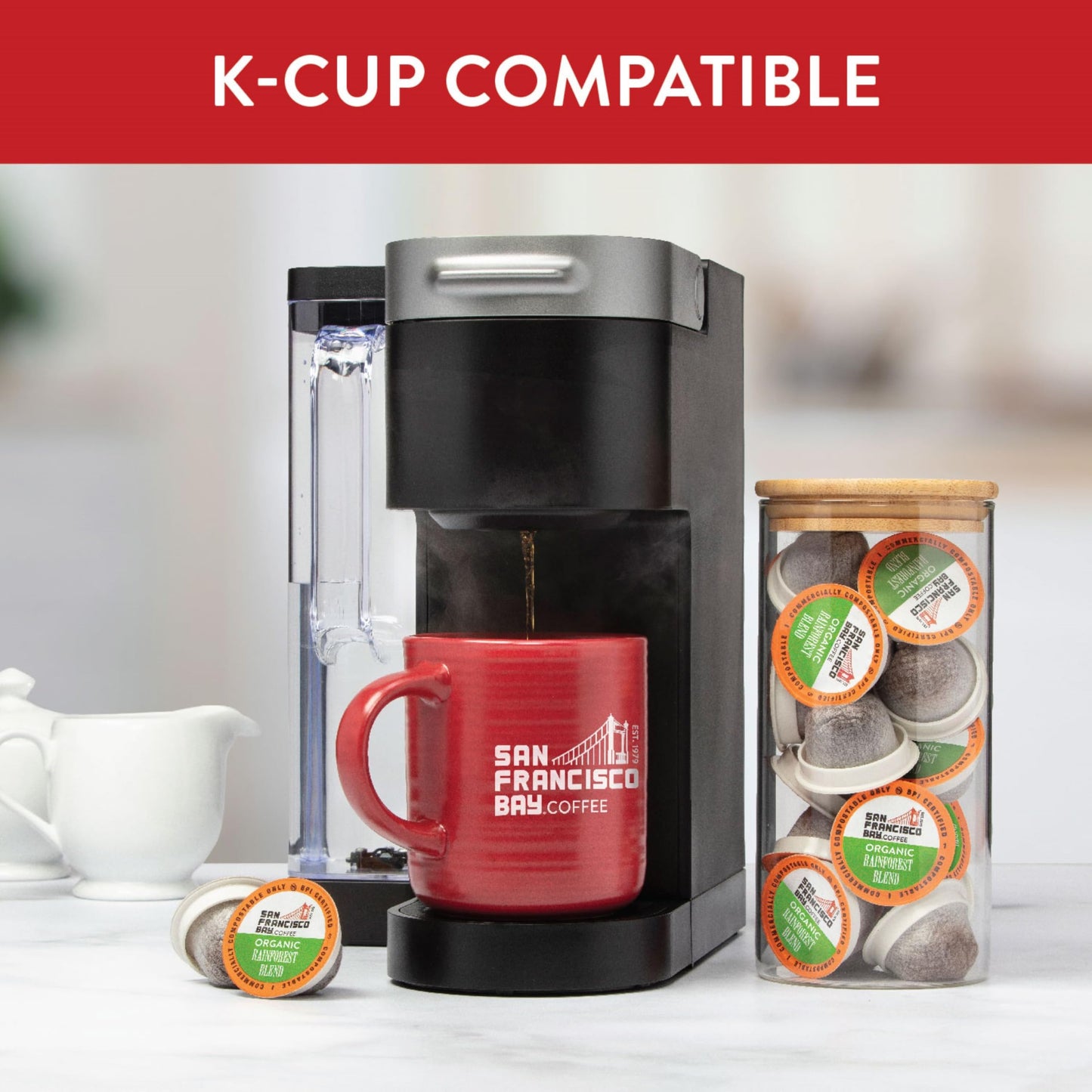 San Francisco Bay Compostable Coffee Pods - Organic Rainforest Blend (120 Ct) K Cup Compatible Including Keurig 2.0, Medium Dark