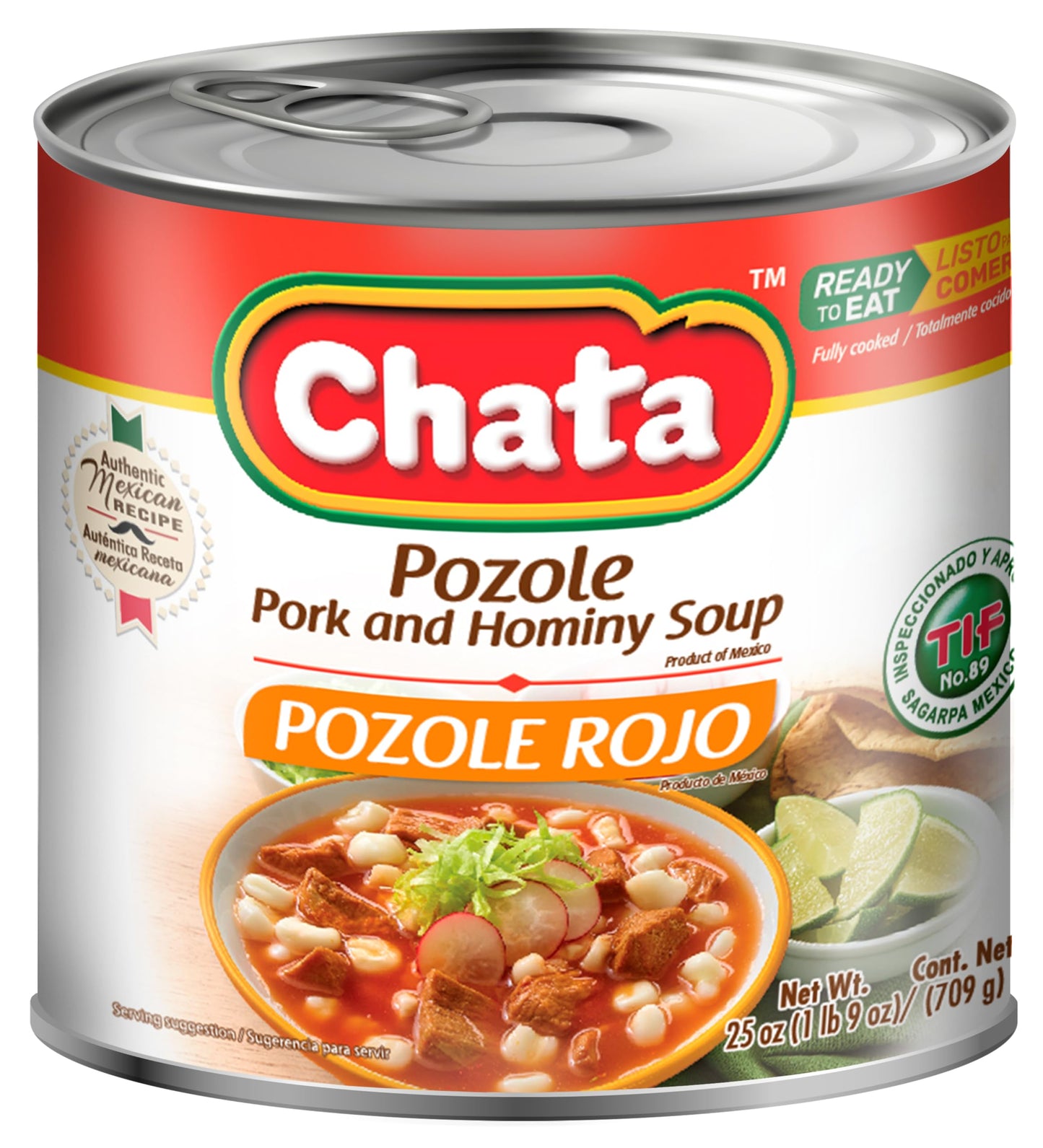 Chata Authentic Pozole Soup with Pork and Hominy Corn  25 oz  Pack of 3