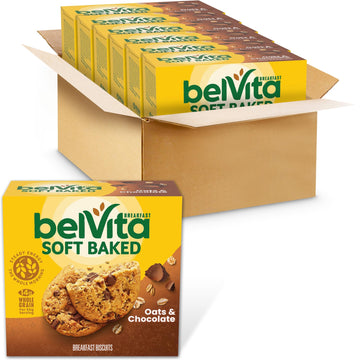 Belvita Soft Baked Oats & Chocolate Breakfast Biscuits, 6 Boxes Of 5 Packs (1 Biscuit Per Pack)