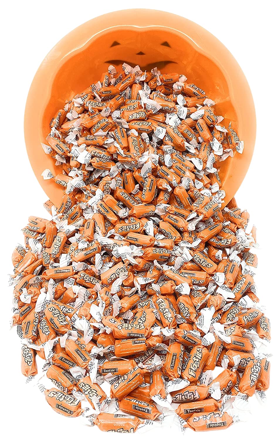 Bulk Mango Flavor Tootsie Roll Frooties Chewy Orange Color American Taffies Candy Individually Wrapped In Resealable Assortit Bag 5 Lb 735+Pcs (80-Oz) - Made In Usa