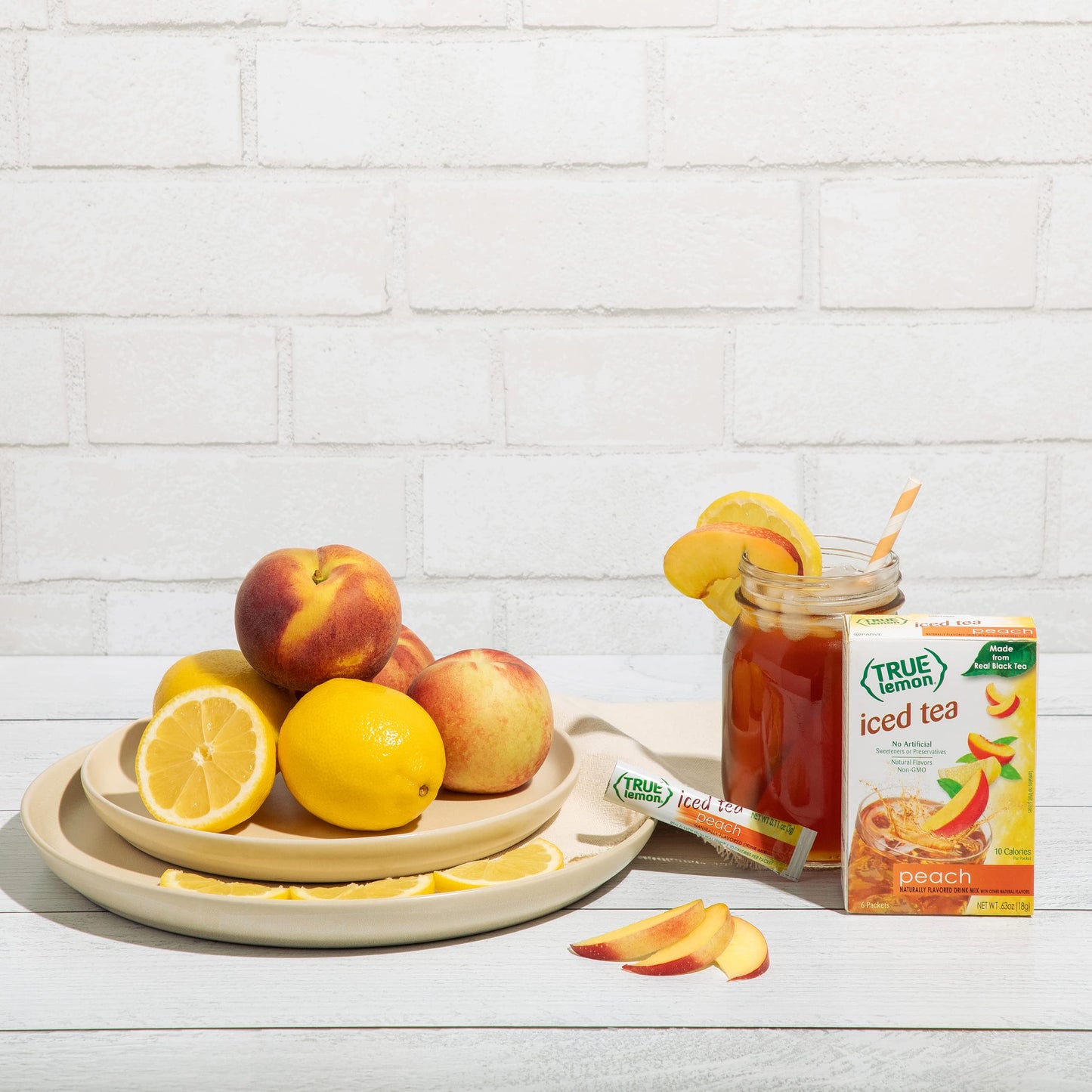 True Citrus Lemon Iced Tea, Peach, 6 Count (Pack Of 12)