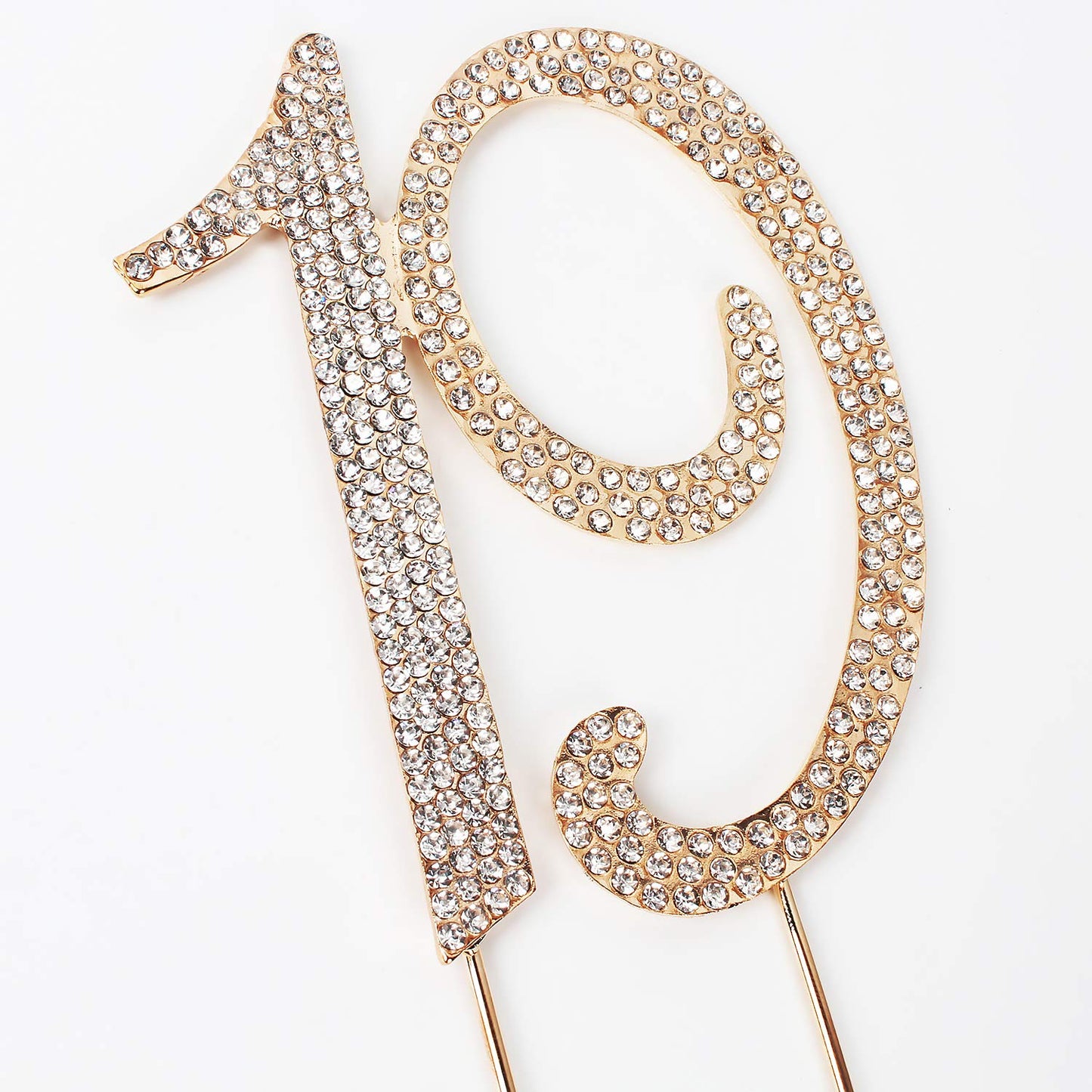 Hatcher Lee Bling Crystal 19 Birthday Cake Topper - Best Keepsake | 19Th Party Decorations Gold