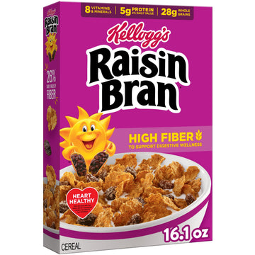 Kelloggs Raisin Bran Breakfast Cereal  High Fiber  28g Whole Grain  16.1 oz