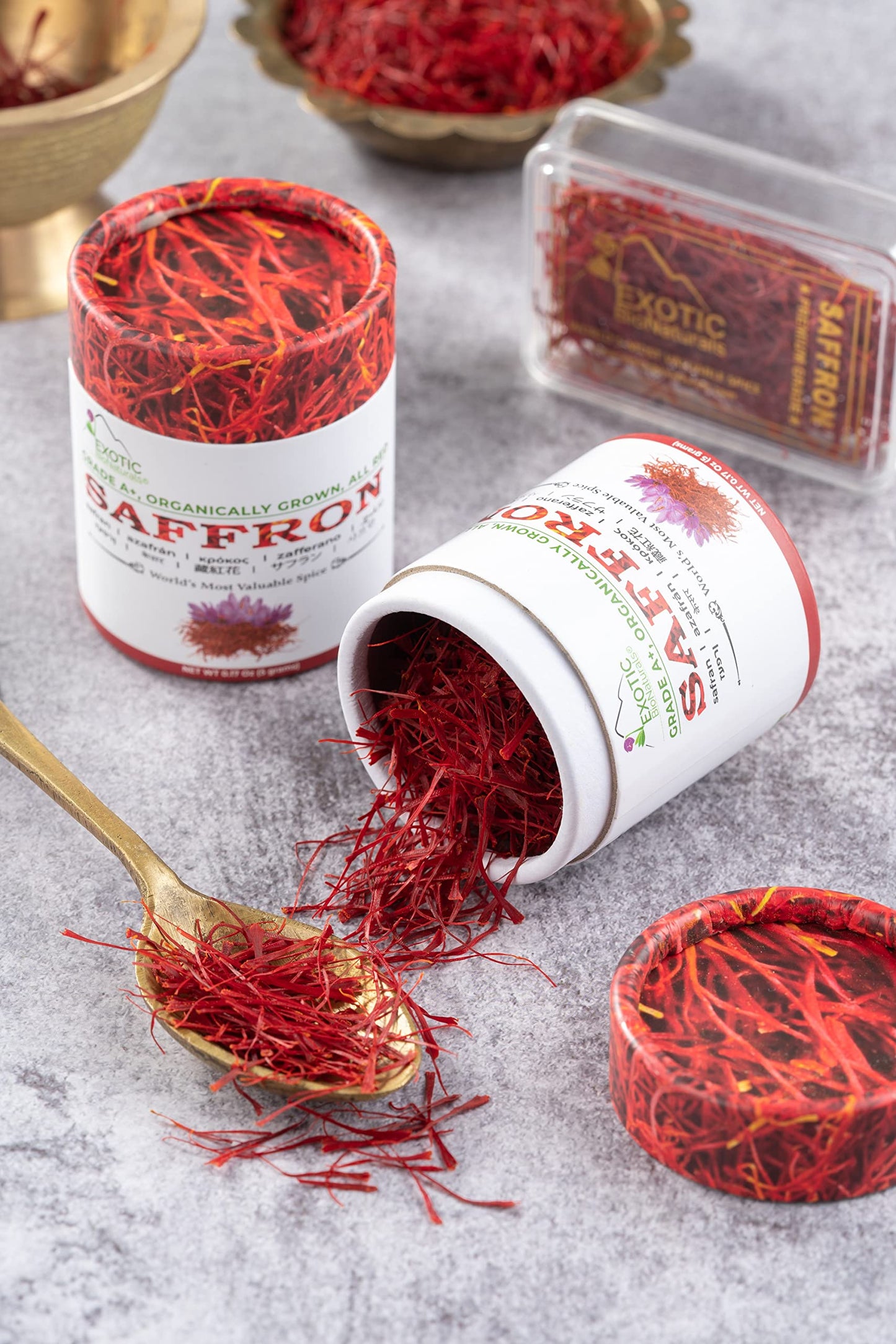 EXOTIC BioNaturals Saffron Spice | Super Negin Grade A+ | Non-GMO | 10 Grams