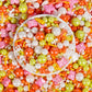 Sugarzy Butterfly Sprinkles, Edible Pearl Sugar, Mixed Sizes, 130g, Orange White Pink, Perfect for Baking and Decorating