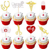 32 Pcs Nurse Cupcake Toppers Glitter Nursing School Graduation Cupcake Picks Medical Rn Nurse Grad Themed Birthday Baby Shower P