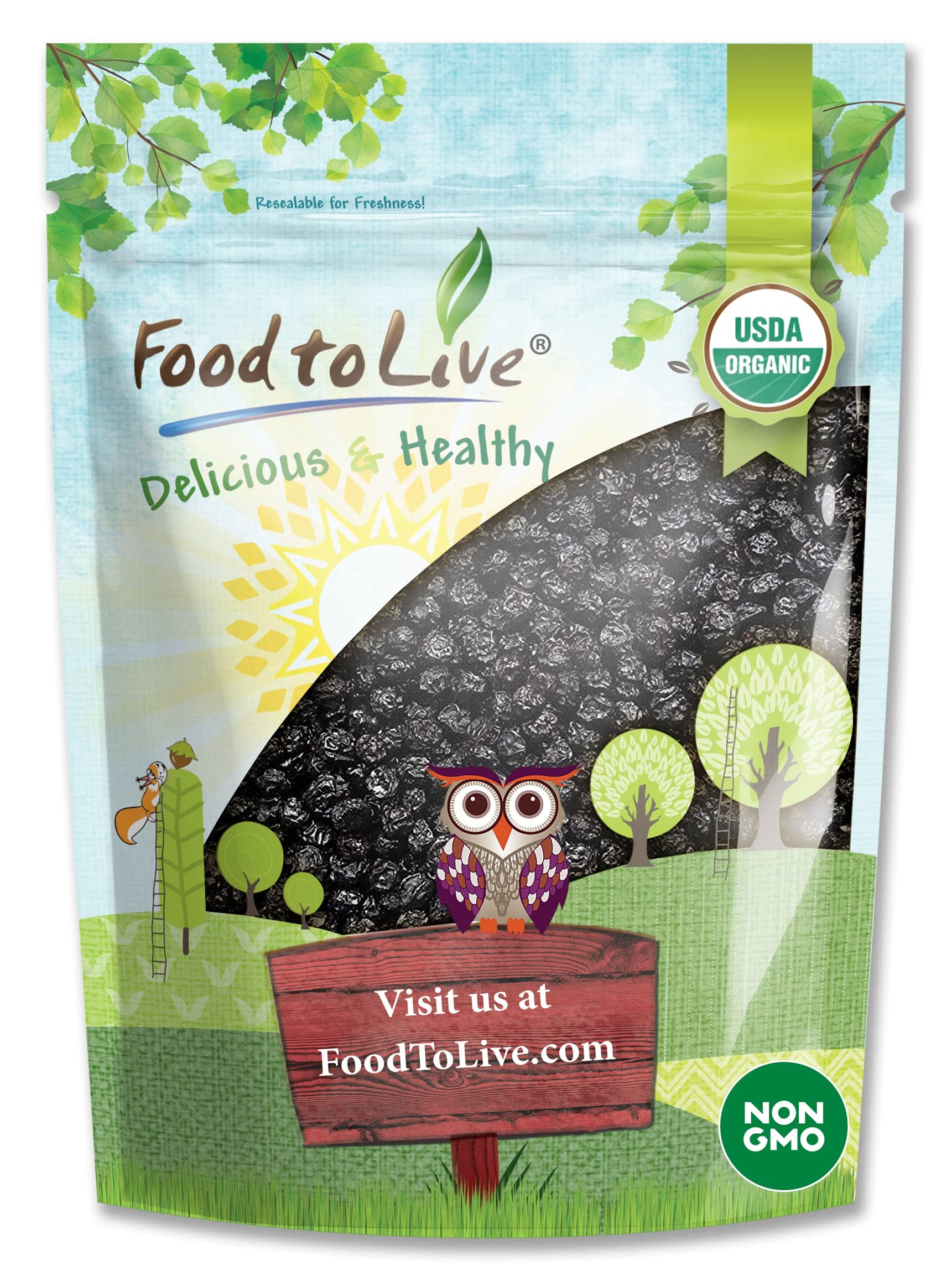 Food to Live Organic Dried Blueberries, 4 Pounds Non-GMO, Kosher, Vegan, Unsulfured, Bulk