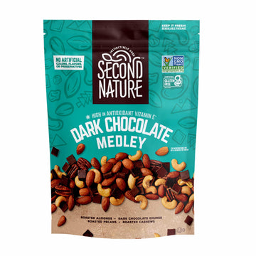Second Nature Dark Chocolate Medley Trail Mix, 4.5 Oz. Resealable Pouch (Pack Of 12) - Certified Gluten-Free Snack Mix - Dark Ch