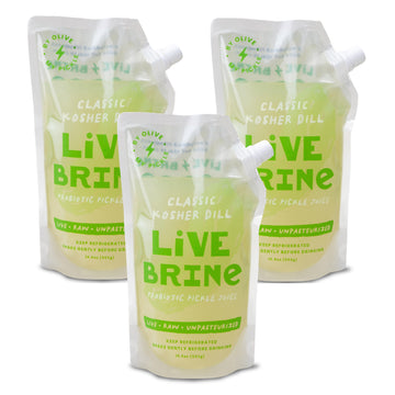 Olive My Pickle Probiotic Pickle Juice 58.5 Oz | 3Pk Olive Juice Live Brine Kosher Dill Pickle Juice Shots With Natural Probioti