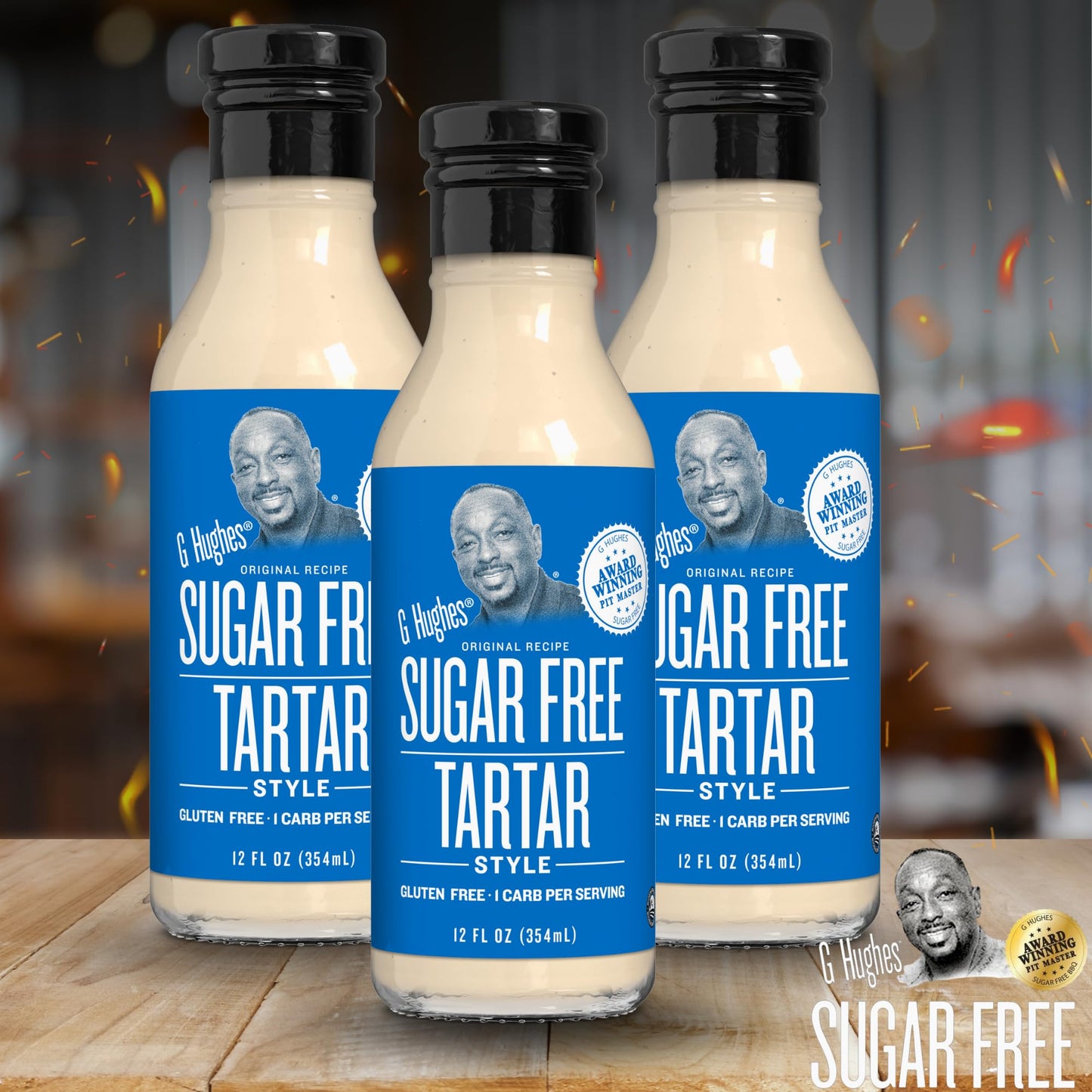 G Hughes Sugar Free Tartar Style Sauce - Tartar Sauce For Fish, Gluten Free Seafood Sauce, Great Tasting Healthy Sauce, No Added