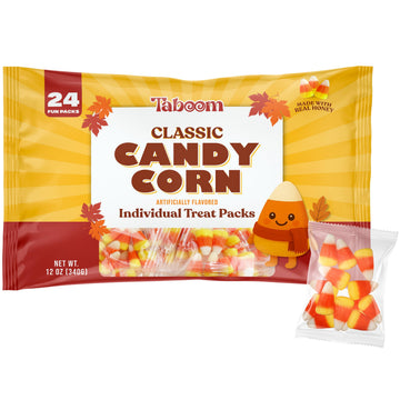 Candy Corn Individual Packets 24 Count Treat Size Bags  Classic Tri-Color Wrapped Candy for Trick or   Fall Party Favors  Classrooms  and Autumn Snack Packs