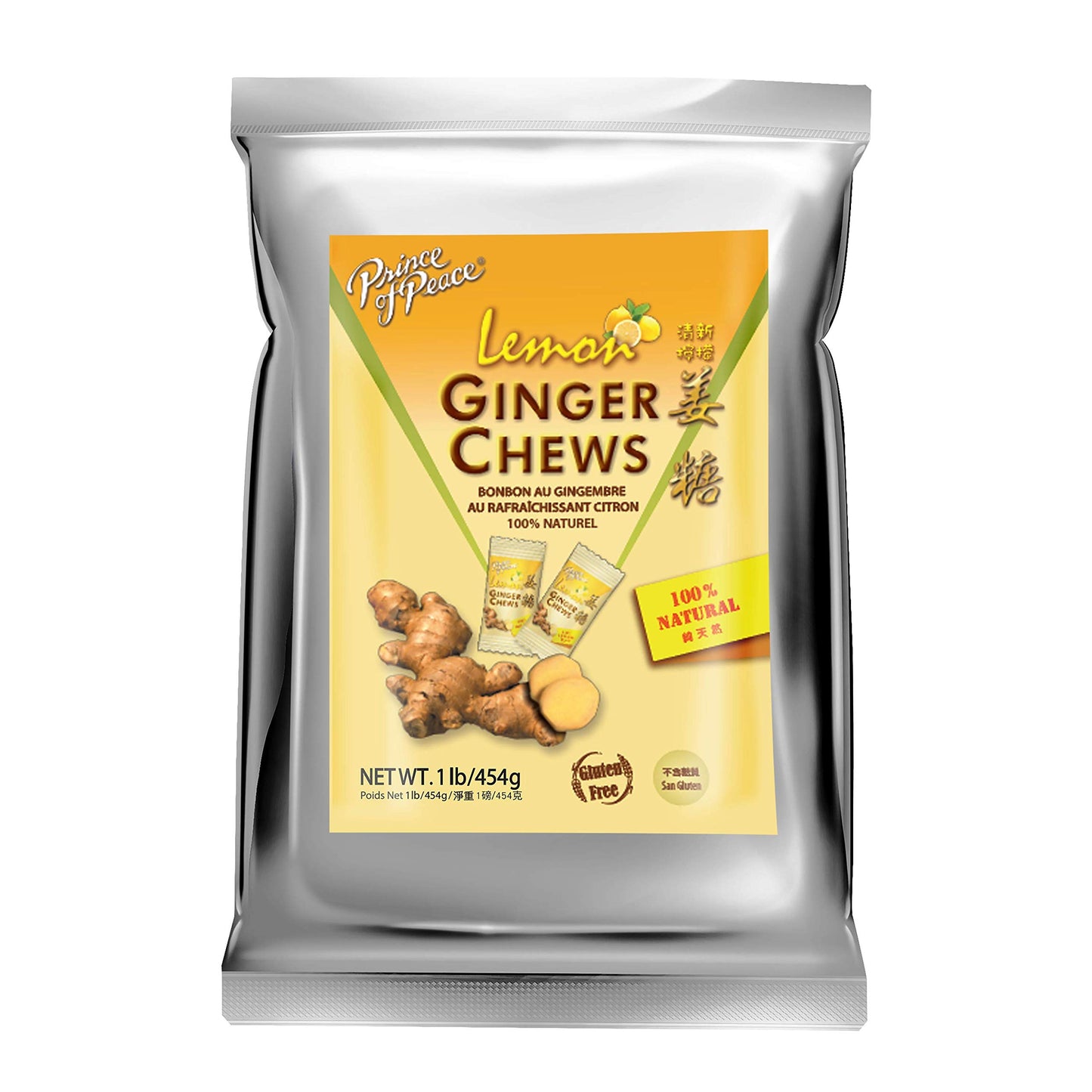 Prince Of Peace Ginger Chews With Lemon, 1 Lb. – Candied Natural Candy