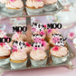 24 Pcs Cow Cupcake Toppers Glitter Farm Animals Moo Cupcake Picks Cow Theme Baby Shower Kids Birthday Party Cake Decorations Sup
