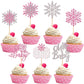 28 Pcs Oh Baby Snowflake Cupcake Toppers Glitter Winter Frozen Theme Snowflake Cupcake Picks For Winter Wonderland Gender Reveal