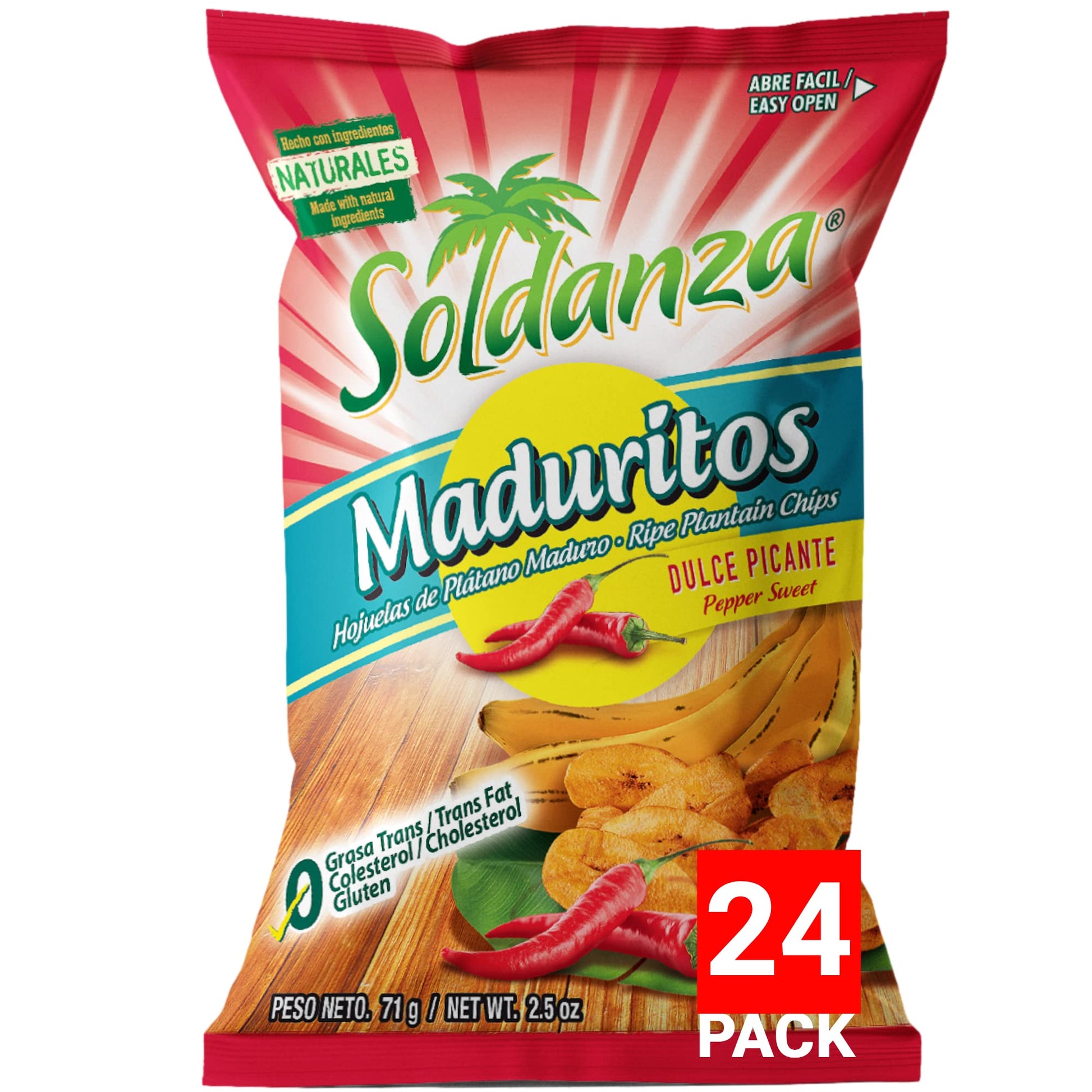Soldanza Pepper Sweet Plantain Chips, 2.5 Ounce (Pack Of 24)