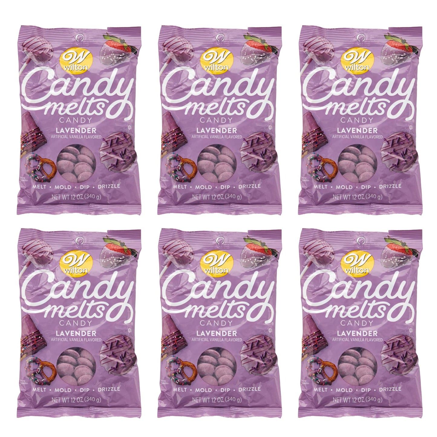 Wilton Lavender Candy Melts Candy, 12 oz, Pack of 6