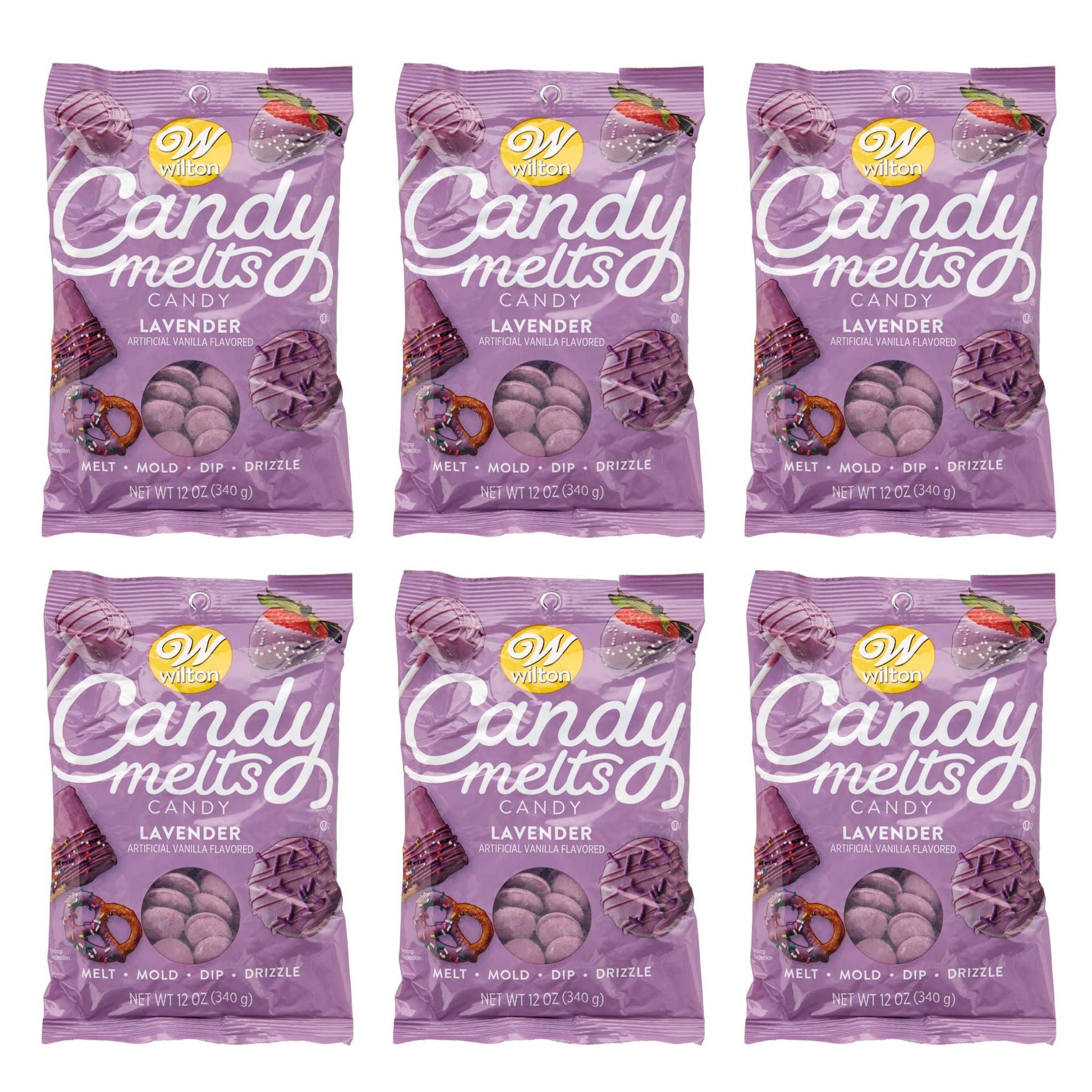 Wilton Lavender Candy Melts Candy, 12 oz, Pack of 6