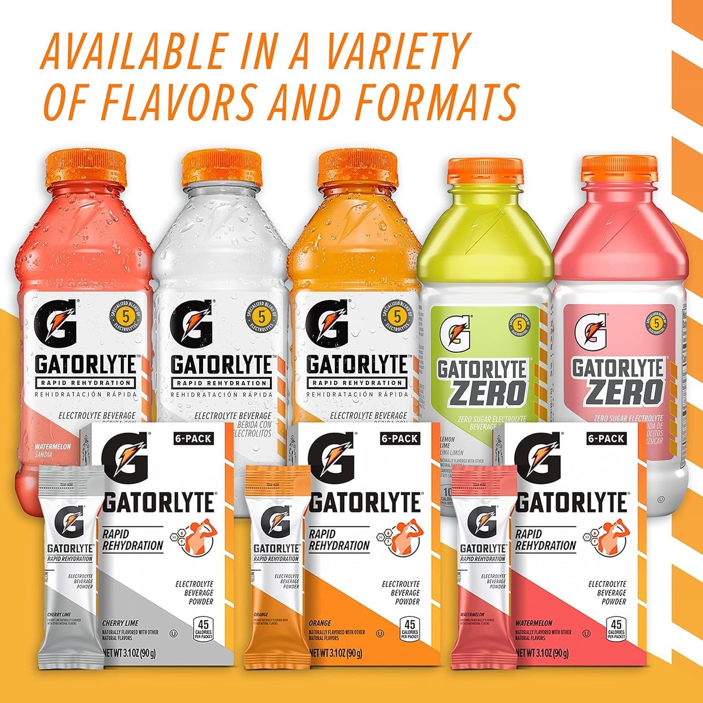 Gatorlyte Zero Variety Pack, Zero Sugar Hydration, 20 Fl Oz (Pack Of 12)