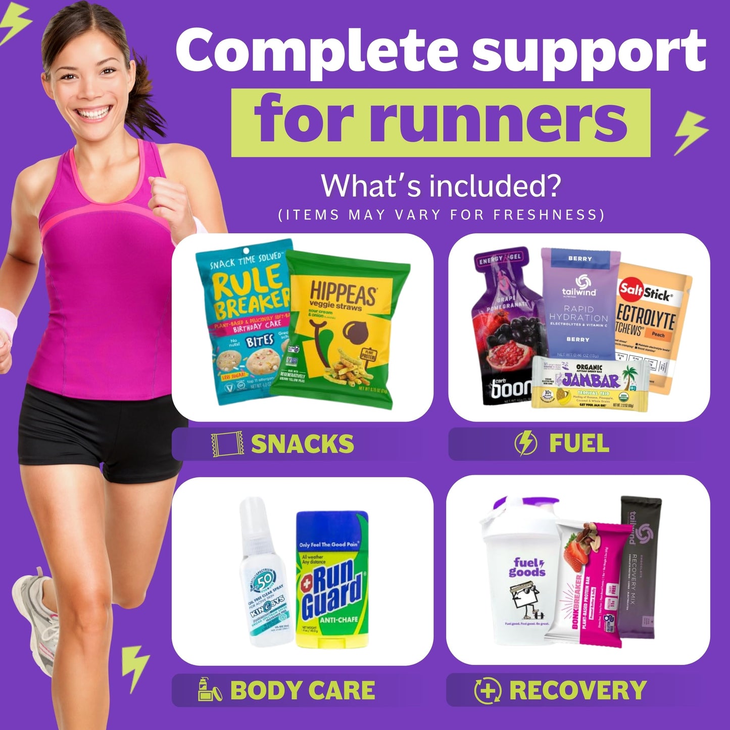 The RunnerBox by Fuel Goods - Best Running Gift Box for Women and Men  10-12 Runner Essentials for Training  Recovery  and Race Day; Marathon Gifts