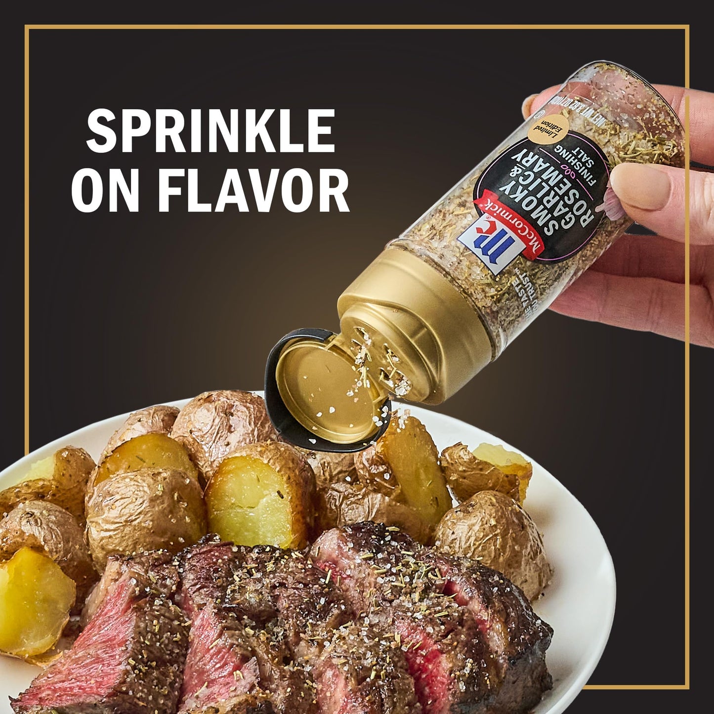 McCormick Finishing Salt, Smoky Garlic & Rosemary, 3.62 oz, Perfect for Roasted Veggies, Chicken, Pork, and More