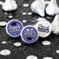 Purple Graduation Party Stickers For Kisses Candy, Chocolate Drops, 2025 Grad Party Favors - 180 Count
