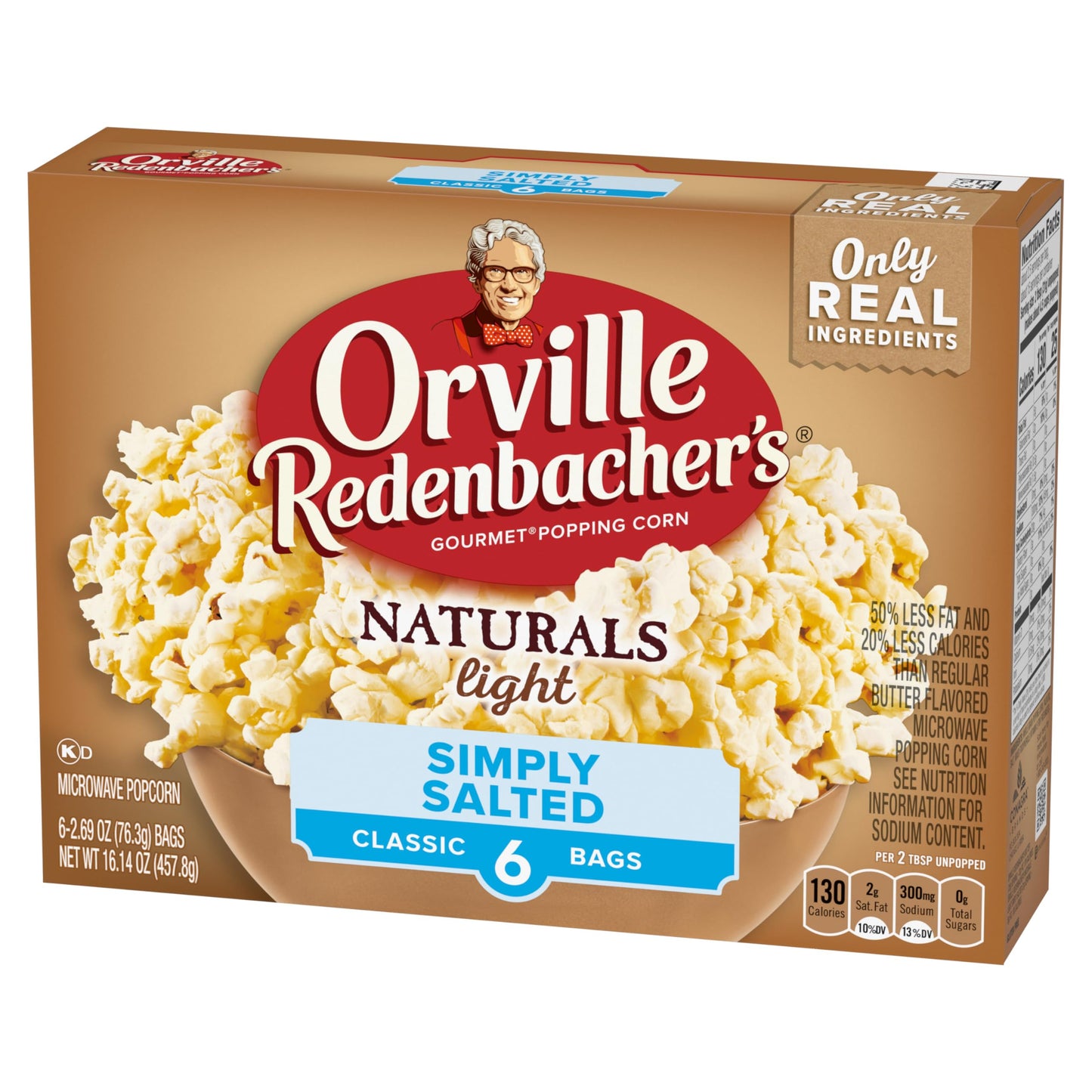 Orville Redenbacher'S Naturals Simply Salted Popcorn, Classic Bag, 6-Count