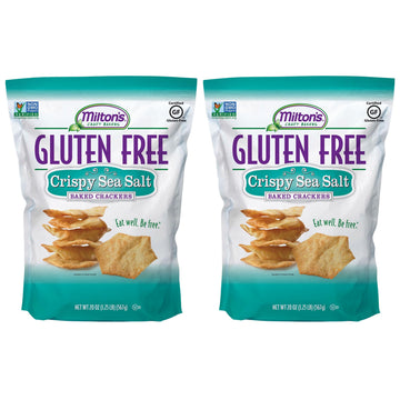 Miltons Gluten Free Crackers, Crispy Sea Salt, Non-GMO, Kosher, 20 Oz, Pack of 2