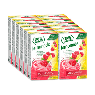 True Citrus Raspberry Flavored Lemonade Drink Mix, Non Gmo, 10 Counts, 1.06 Ounces (Pack Of 12)
