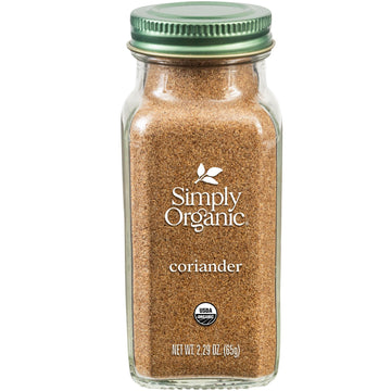 Simply Organic Ground Coriander Seed, 2.29-Ounce, Rich, Warm Earthy Yet Fruity Flavor, Bright Aroma, Slight Citrus Undertones