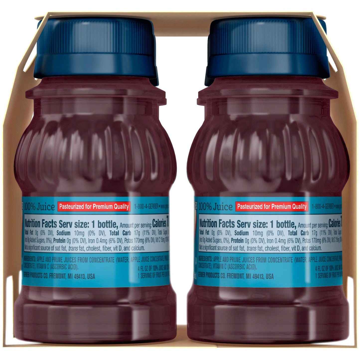 Gerber 100% Juice Apple Prune, 4 Fl Oz (Pack Of 24)