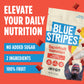Blue Stripes Cacao Superfruit Gummies - Vegan Chewy Fruity Snack  No Sugar Added 100% Fruit Gummy  9 Essential Vitamins & Minerals  Natural Tropical Superfood - Mango & Cacao  3.2oz