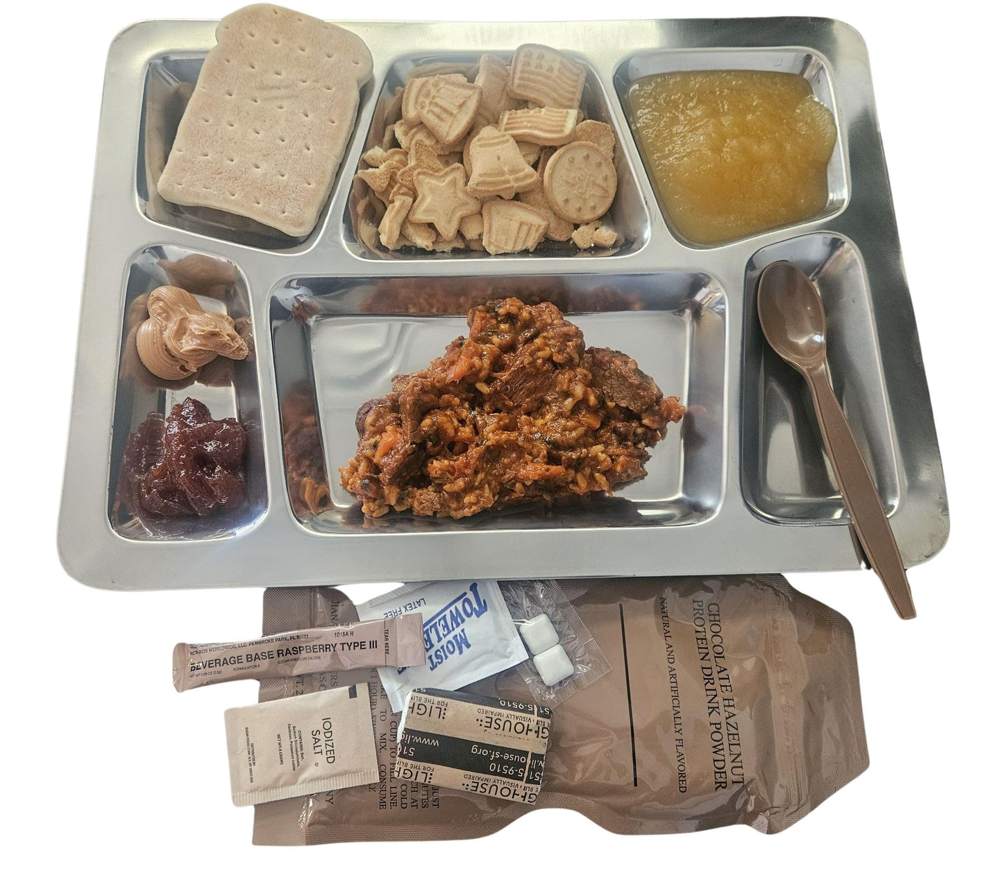 EPIDEMIC PROOF Genuine USGI MRE Beef Goulash Meal, Ready to Eat - Inspection Date 01/2026 or Newer, Includes Entree, Snacks, Dessert, Drink