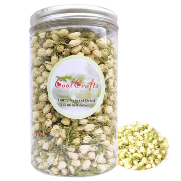 Coolcrafts Dried Jasmine Flowers Culinary Jasmine Buds Dried Flowers For Tea, Baking, Crafting - 2 Oz