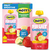 Motts Fruit Smoothies Strawberry Banana, 4.2 oz Clear Pouches, 24 Count (6 Packs of 4), Non-dairy, Made With Oatmilk, Made With 