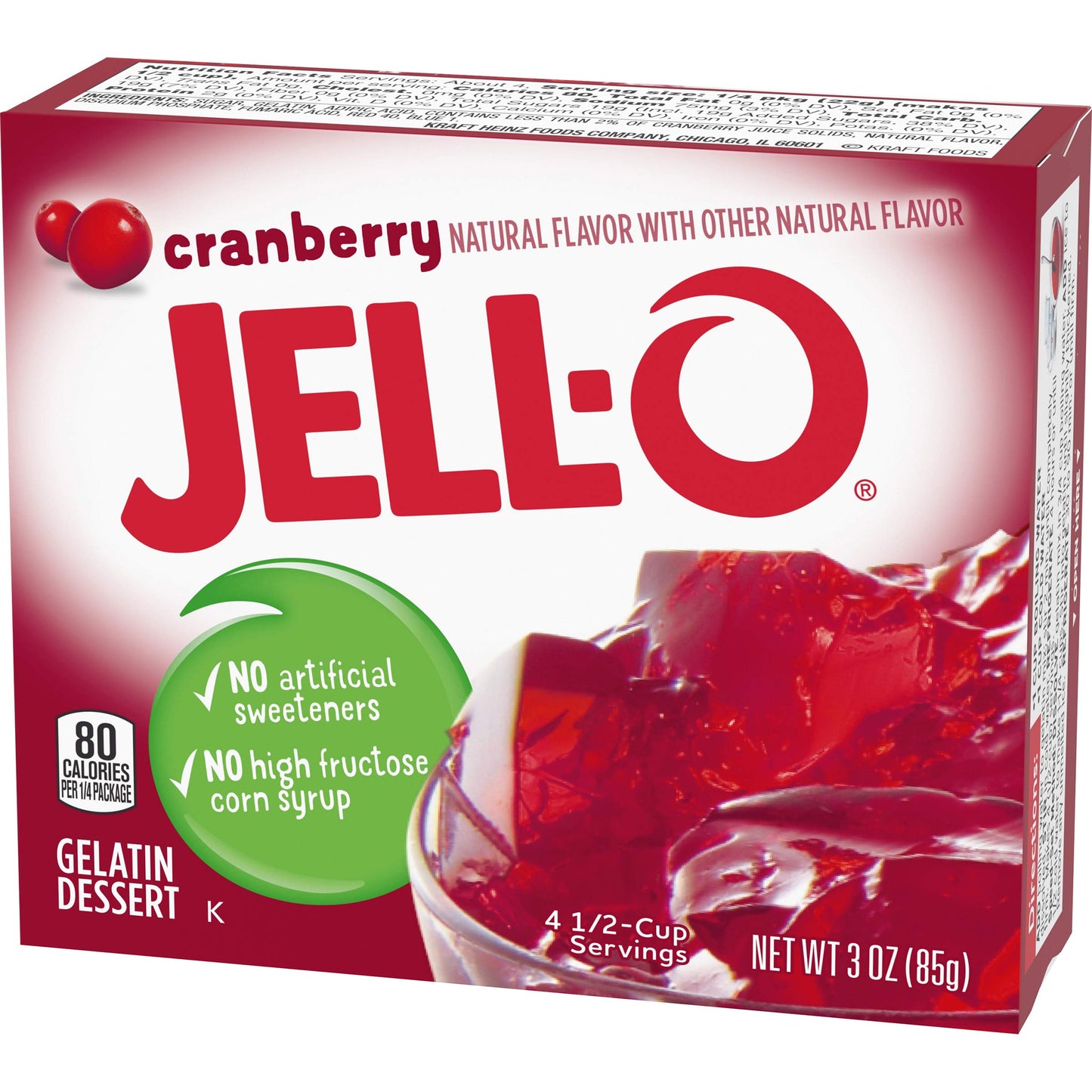Jell-O Cranberry Gelatin Mix, 3 oz Boxes, Pack of 24, Model 10043000200077