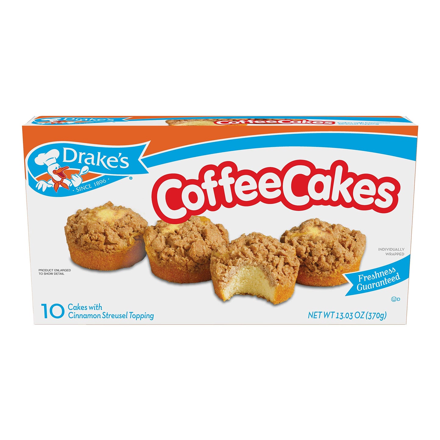 Drake'S Coffee Cakes, 40 Individually Wrapped Breakfast Pastries, Tan 133, Cinnamon, 52.12 Oz (Pack Of 4)