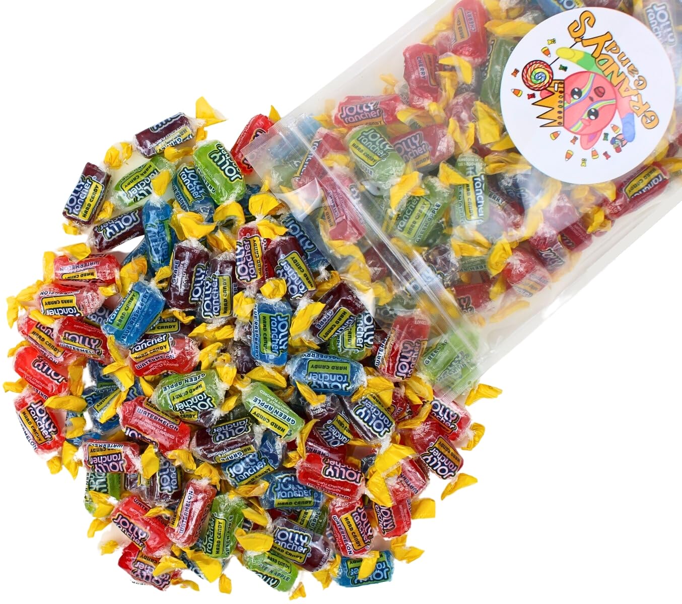 Grandys Candys Jolly Rancher Bulk Assortment, 5 Pound, Individually Wrapped, Blue